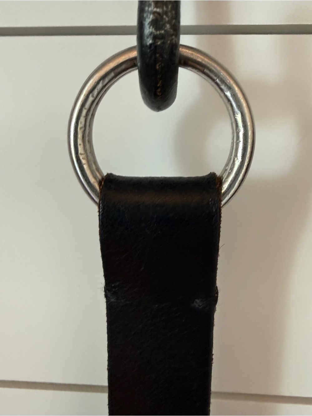Vintage 80’s J. Crew Black Leather Double-Ring Belt with Silver Hardware - Picture 10 of 11